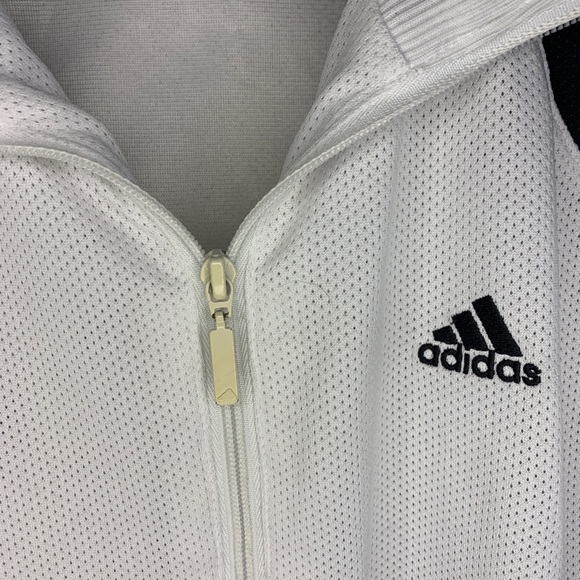 Adidas White Sporty Jacket with Black Trim Ladies Sz M - Picture 5 of 8